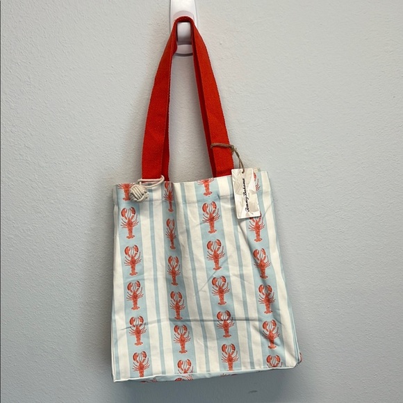 Striped Lobster 🦞 Canvas Tote Bag with Bag Charm ♻️ - Picture 9 of 9